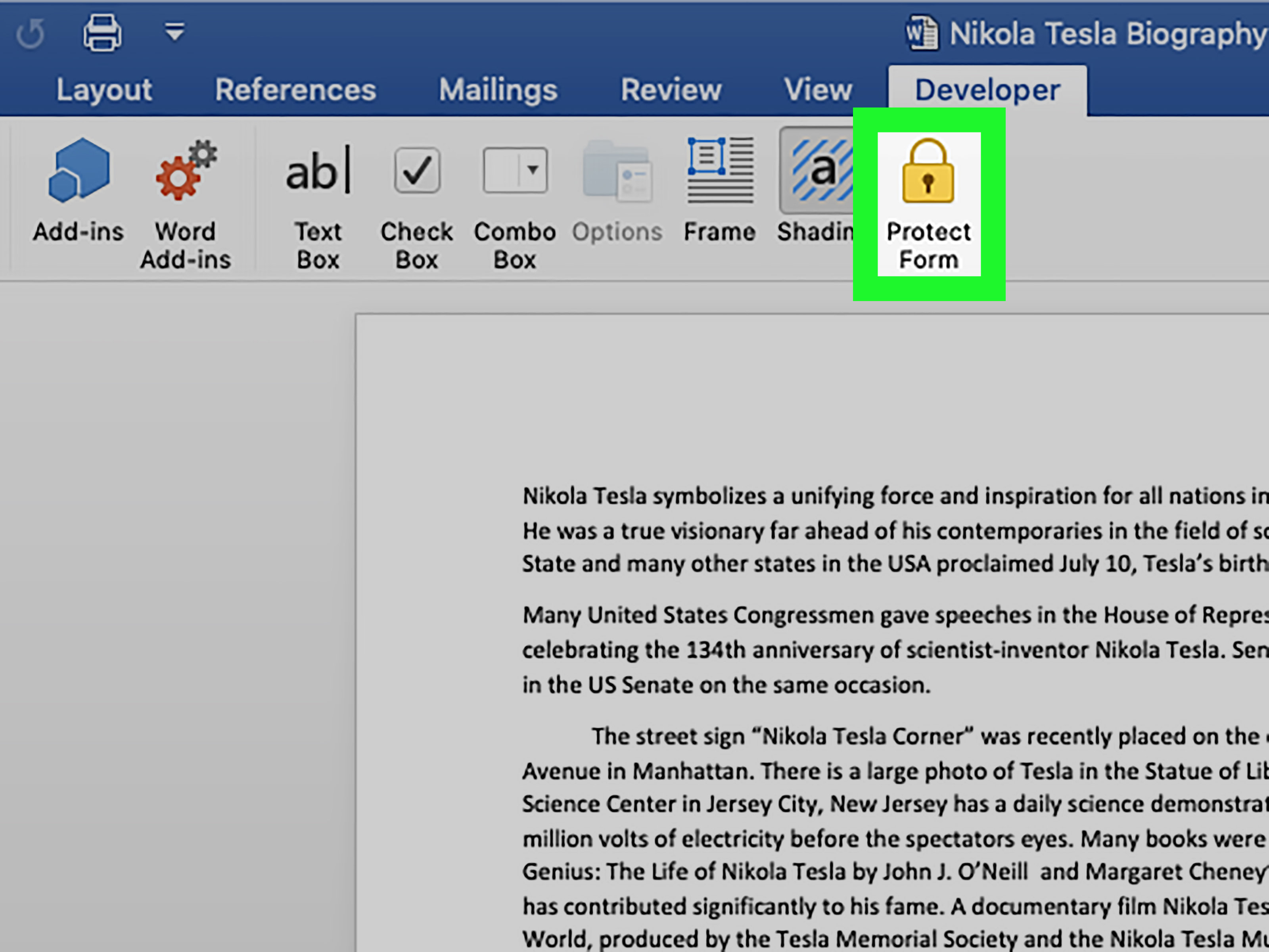 word for mac insert section